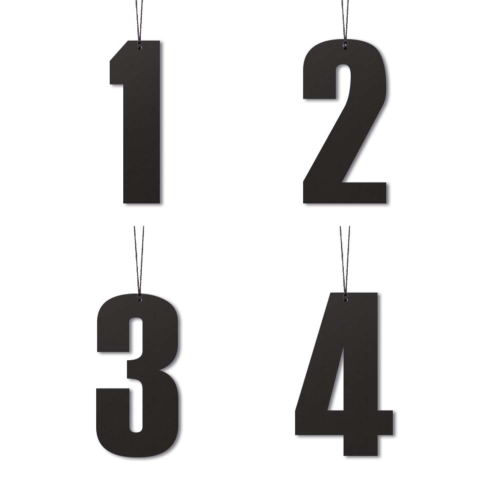 Advents tal - nr.1-4, sort, 6 cm.