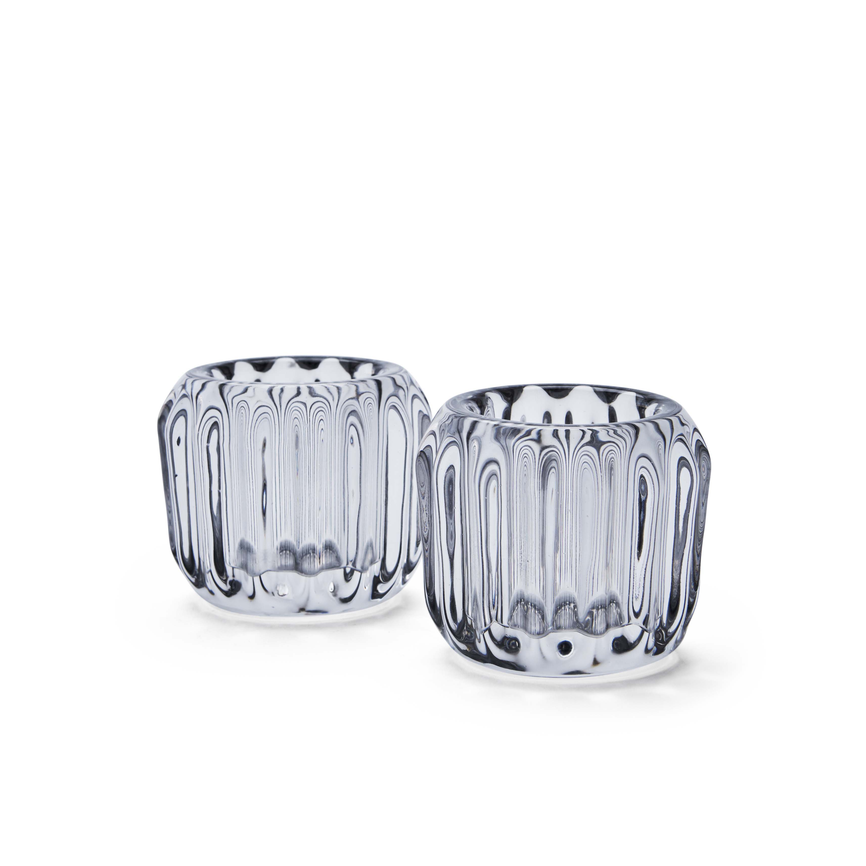 Fyrfadsstage Flame 2 stk Morsø, sort glas*