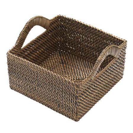 Pillivuyt Kurv kvadrat 18 x 18 x 9,5 cm Lys/Mørk brun