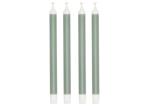Kronelys Styles 29 cm 4 stk. Grøn Stearin