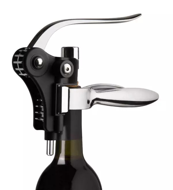 Lever Corkscrew Horisontal Vacuvin, Vinåbner Black