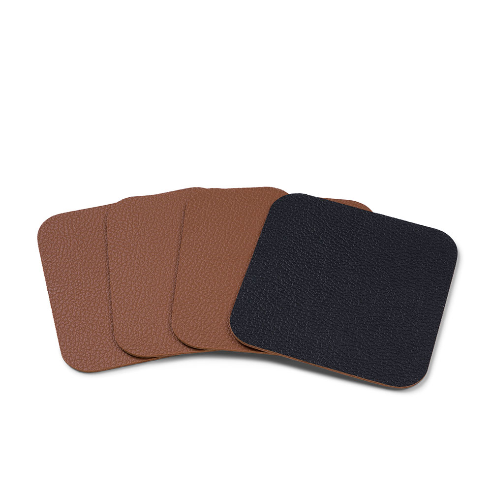 BITZ Coasters 10 x 10 cm 4 stk. Sort/Brun