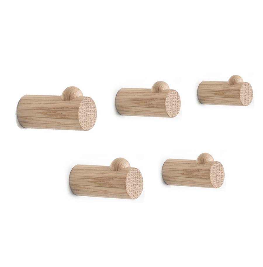 Hang wallhook, oak, sæt med 5 stk.