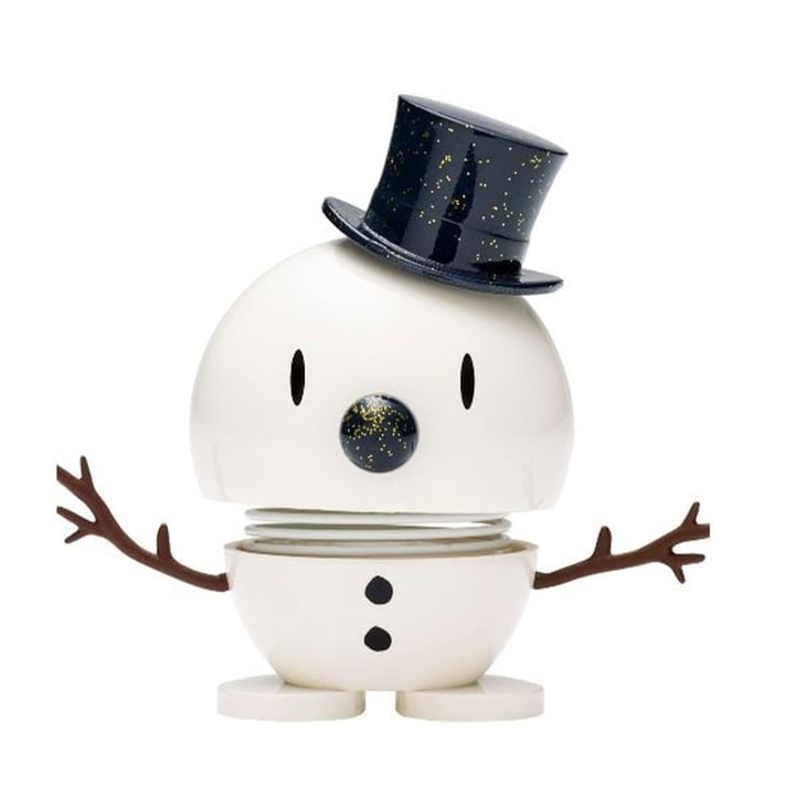 Snowman, small, white/blue