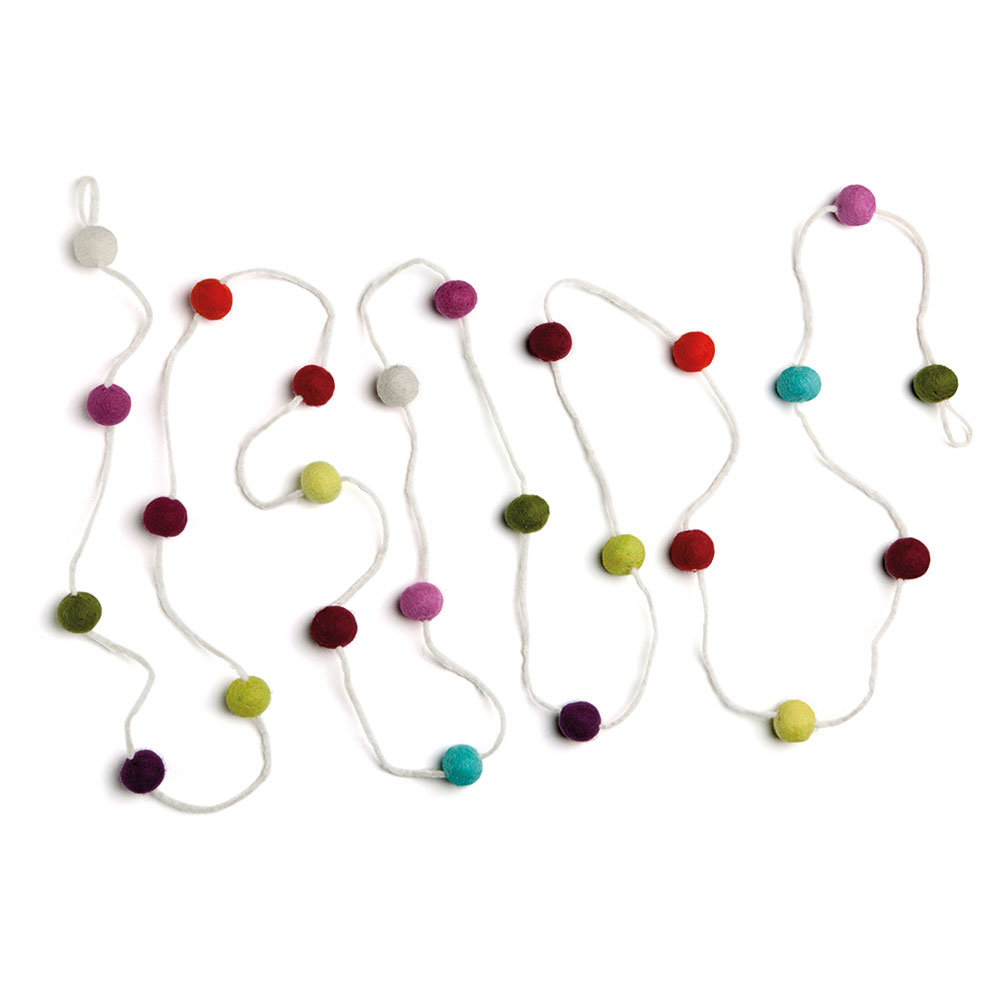 Ball Garland, guirlande m/ bolde, farverig 
