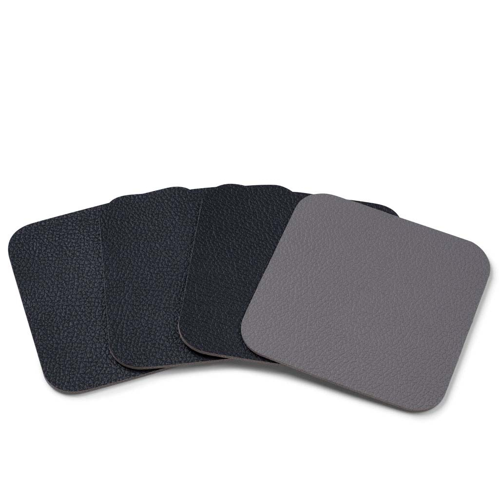 BITZ Coasters 10 x 10 cm 4 stk. Sort/Grå