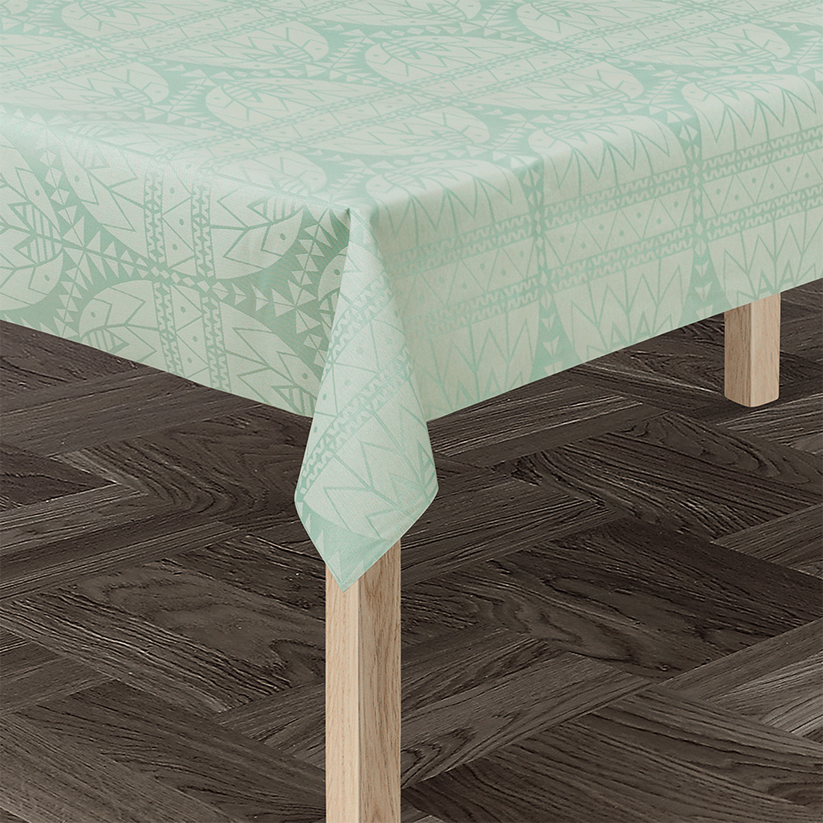 Påske Damask Akryldug lys grøn B140 cm - i metermål