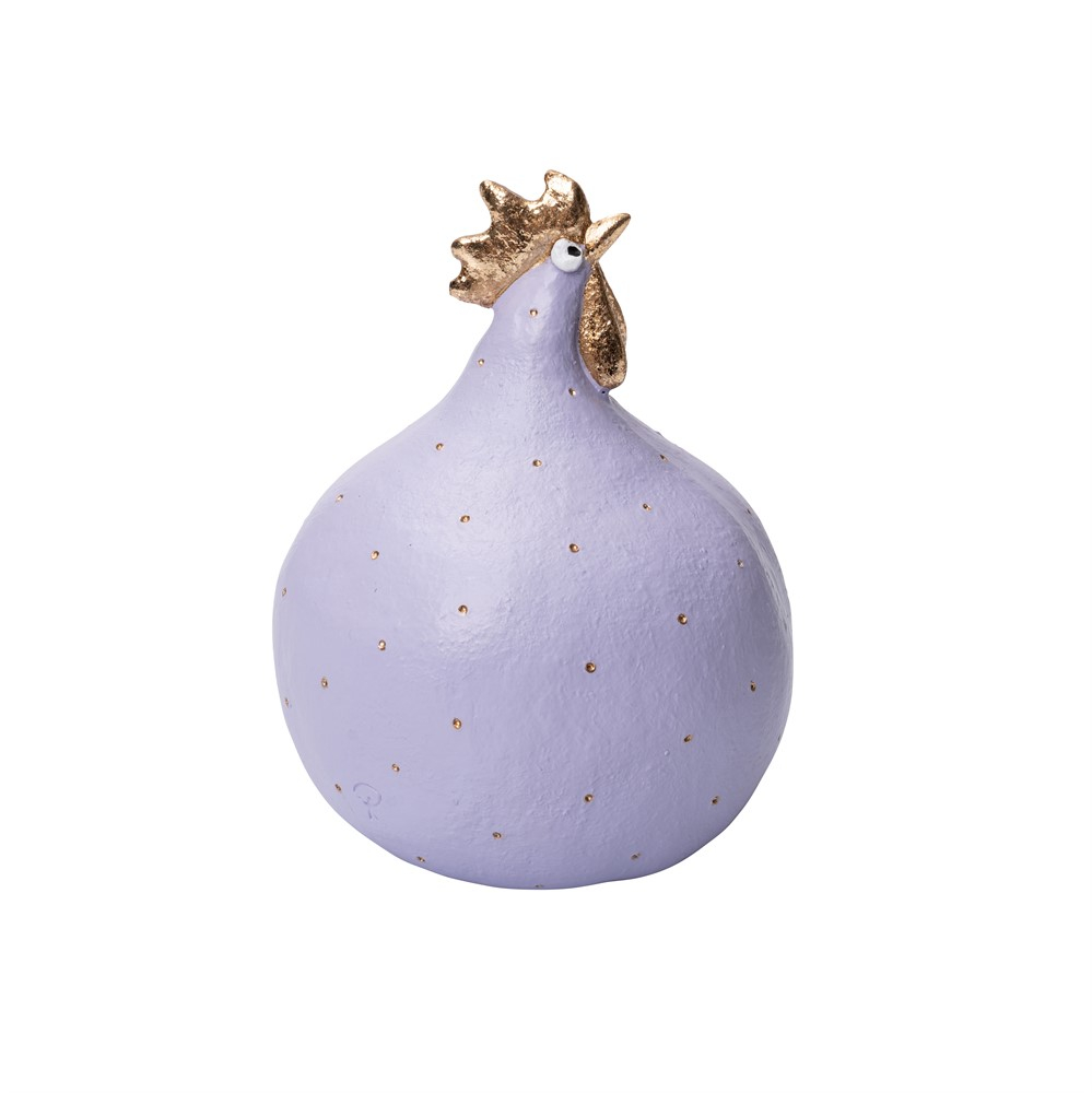 Høne Amethyst/gold H13cm