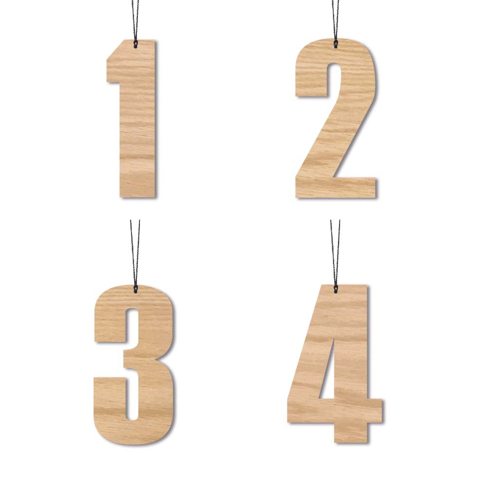 Advents tal - nr.1-4, egetræ, 6 cm.