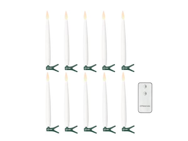 Celebrate LED juletræslys m. fjernbetjening Dia 1,5 x 15,4 cm 10 stk. Hvid