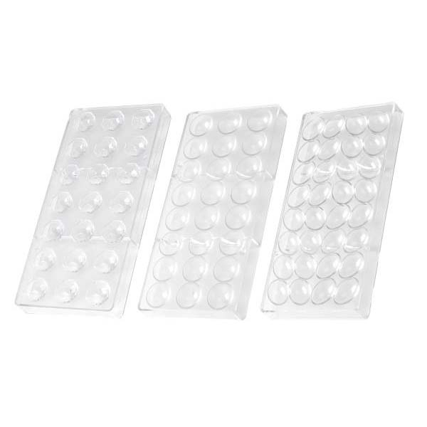 Patisse Chokoladeformsæt diamant/rund/æg 27 x 13 x 2,5 cm 3 stk. Klar