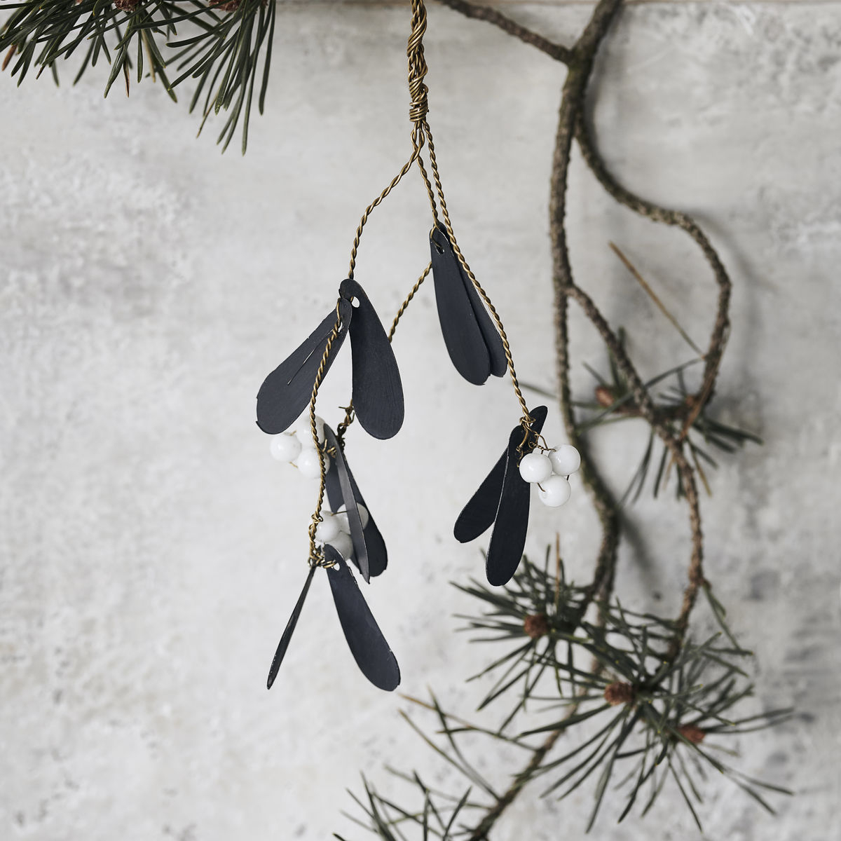 Mistletoe julepynt, Sort L 15 cm