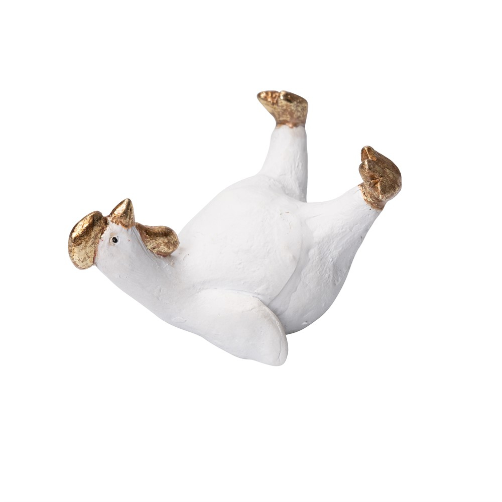 Hen Svea white/gold, H4cm
