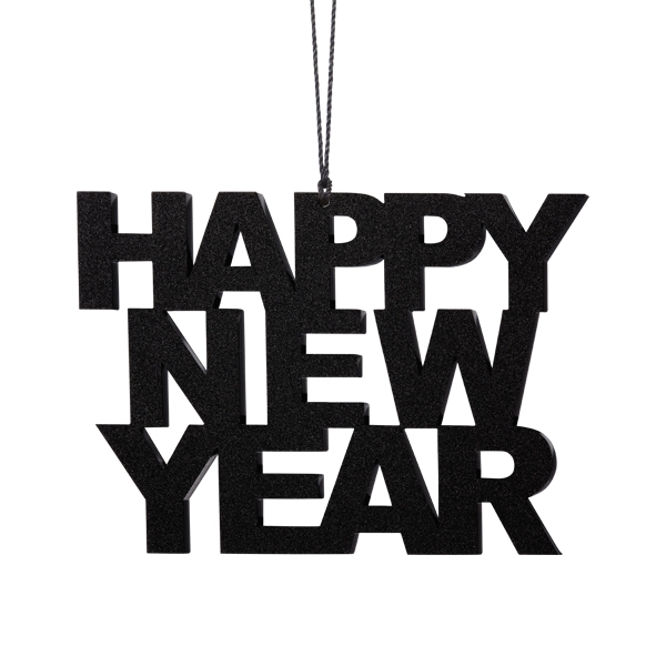 Happy New Year, sort 2 stk.