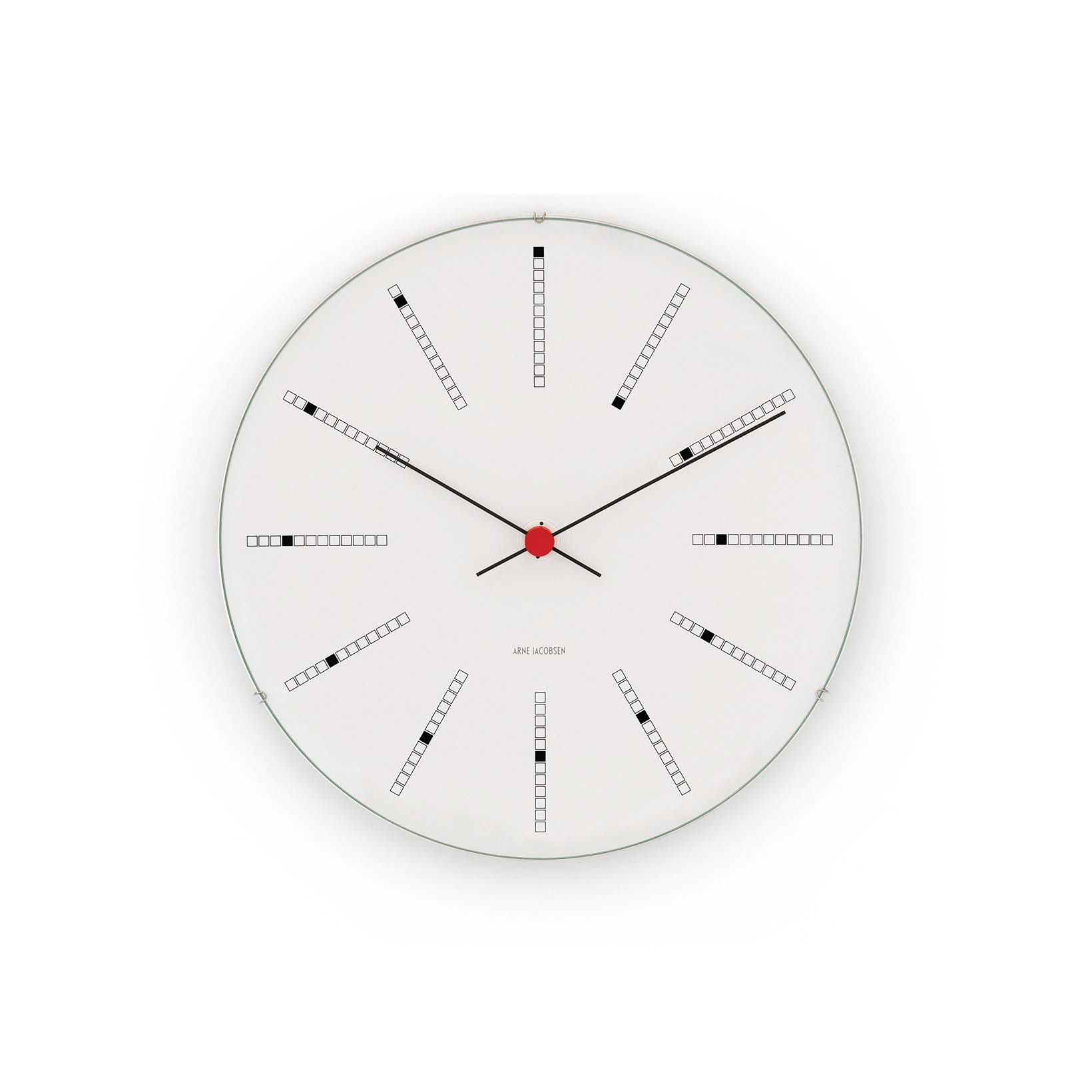 Arne Jacobsen Bankers Vægur Ø29 cm hvid/sort/rød