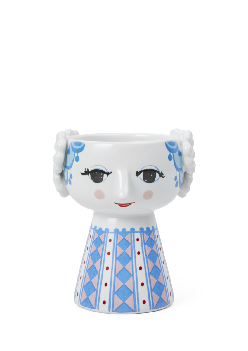 Eva Lysestage H9.5 cm blå