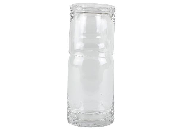 Villa Collection Vandflaske med glas Dia. 8 x 20 cm 0,8 liter Klar