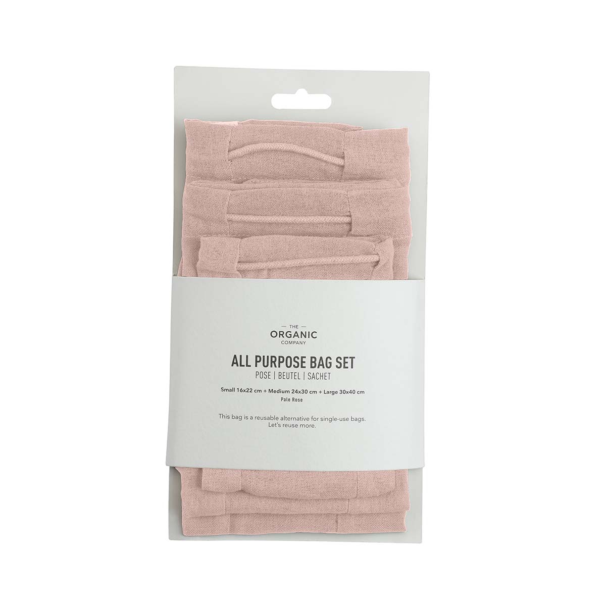 All Purpose Bag Sæt, Pale rose, 3 størrelser